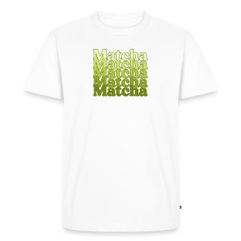 Vintage Matcha Lover Gift for Barista Retro Green - Men's Premium Organic T-Shirt - white - Front - Nico (187cm)