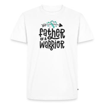Père d’une famille de cancer du col de l’utérus sarcelle guerrière - T-shirt Premium bio Homme - blanc - Devant - Nico (187cm)