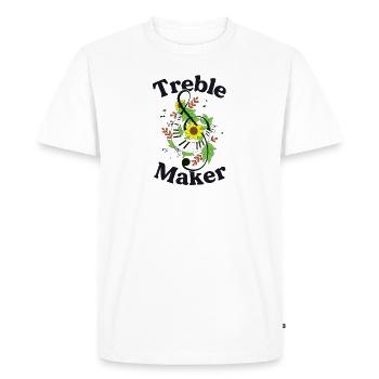 Treble Maker Funny Musician Gift Treble Clef - Men's Premium Organic T-Shirt - white - Front - Nico (187cm)