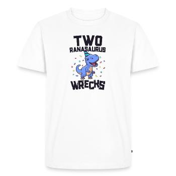Fête d’anniversaire de dinosaure de 2 ans 2nd Bday - T-shirt Premium bio Homme - blanc - Devant - Nico (187cm)