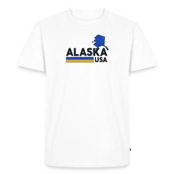 Alaska USA Shirt Alaskan Retro Vintage Home State - Men's Premium Organic T-Shirt - white - Front - Nico (187cm)