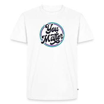 You Matter Retro Sensibilisation à la prévention du suicide - T-shirt Premium bio Homme - blanc - Devant - Nico (187cm)