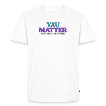 Sensibilisation à la prévention du suicide You Matter Teal - T-shirt Premium bio Homme - blanc - Devant - Nico (187cm)