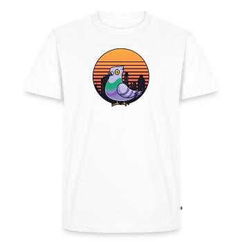 Retro Pigeon New York City Vintage Bird Lover - Men's Premium Organic T-Shirt - white - Front - Nico (187cm)