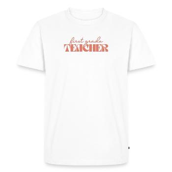 Retro 1ère année Enseignante Vintage Première Année - T-shirt Premium bio Homme - blanc - Devant - Nico (187cm)