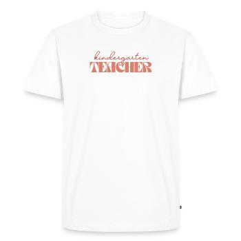 Retro Kindergarten Teacher Vintage Kinder Crew - T-shirt Premium bio Homme - blanc - Devant - Nico (187cm)