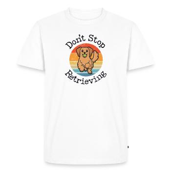 N’arrêtez pas de récupérer un drôle de jeu de mots Golden Retriever - T-shirt Premium bio Homme - blanc - Devant - Nico (187cm)