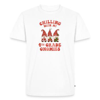 4th Grade Teacher Christmas Chilling With My - Men's Premium Organic T-Shirt - white - Front - Nico (187cm)