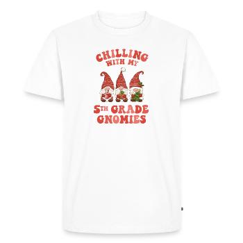 5th Grade Teacher Christmas Chilling With My - Men's Premium Organic T-Shirt - white - Front - Nico (187cm)