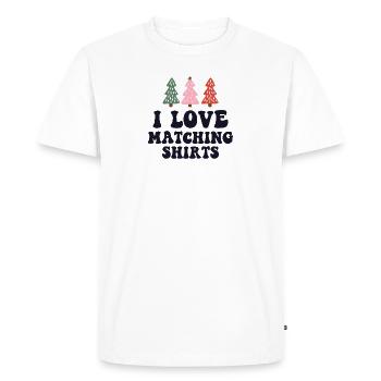 J’aime assortir les chemises de Noël Couple de Noël Femme - T-shirt Premium bio Homme - blanc - Devant - Nico (187cm)
