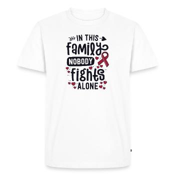In This Family Nobody Fights Alone Hemangioma - Men's Premium Organic T-Shirt - white - Front - Nico (187cm)