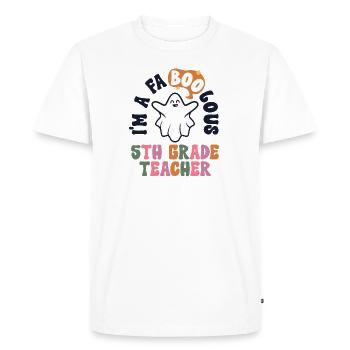 Teacher Halloween Retro 5th Grade Vintage Fifth - Men's Premium Organic T-Shirt - white - Front - Nico (187cm)