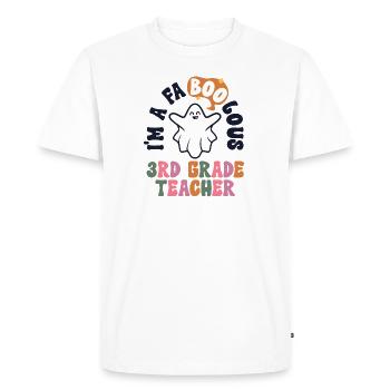 Professeur Halloween Retro 3ème année Vintage Troisième - T-shirt Premium bio Homme - blanc - Devant - Nico (187cm)