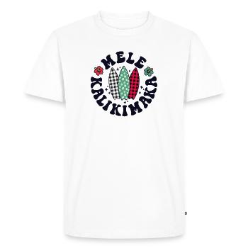 Mele Kalikimaka Noël à Hawaii Hawaiian - T-shirt Premium bio Homme - blanc - Devant - Nico (187cm)