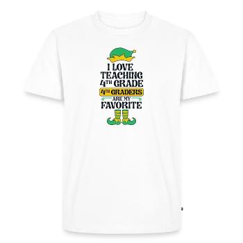 Fête de l’école de Noël Elfe de 4e année I - T-shirt Premium bio Homme - blanc - Devant - Nico (187cm)
