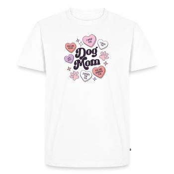 Dog Mom Valentines Day Candy Hearts Galentines - Men's Premium Organic T-Shirt - white - Front - Nico (187cm)