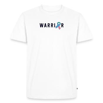 Thyroid Cancer Warrior Men Pink Blue Teal Ribbon - Men's Premium Organic T-Shirt - white - Front - Nico (187cm)
