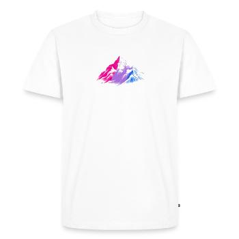 Subtil Bisexual Pride Mois de la randonnée en montagne - T-shirt Premium bio Homme - blanc - Devant - Nico (187cm)