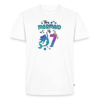 Cette sirène est 7 ans Sirène 7ème - T-shirt Premium bio Homme - blanc - Devant - Nico (187cm)