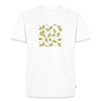Ginkgo doré - T-shirt Premium bio Homme - blanc - Devant - Nico (187cm)