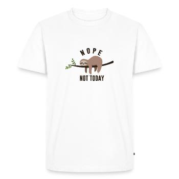 Sloth nope not today - Männer Premium Bio T-Shirt - Weiß - Vorne - Nico (187cm)