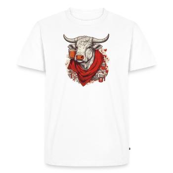 Taureau feria - T-shirt Premium bio Homme - blanc - Devant - Nico (187cm)