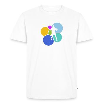 Dribble de joueur de basket-ball - T-shirt Premium bio Homme - blanc - Devant - Nico (187cm)
