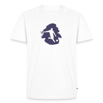 Milieu de terrain de football Joueur de football - T-shirt Premium bio Homme - blanc - Devant - Nico (187cm)