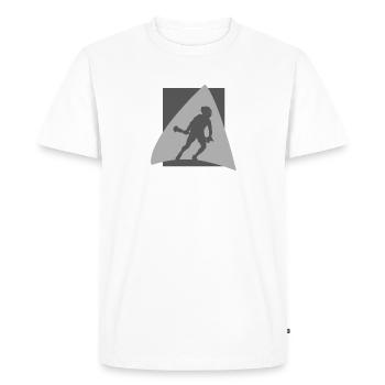Raquette de crosse Intercrosse - T-shirt Premium bio Homme - blanc - Devant - Nico (187cm)
