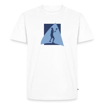 Chute du joueur de badminton - T-shirt Premium bio Homme - blanc - Devant - Nico (187cm)