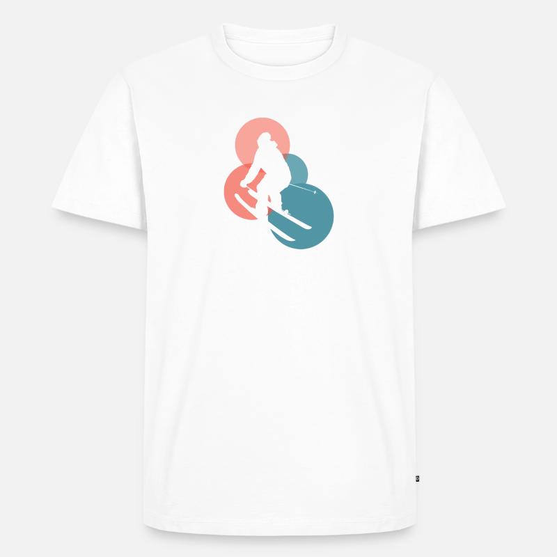 Ski Skiing Skiing - Männer Premium Bio T-Shirt - Weiß