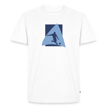 Joueur de football Milieu de terrain - T-shirt Premium bio Homme - blanc - Devant - Nico (187cm)