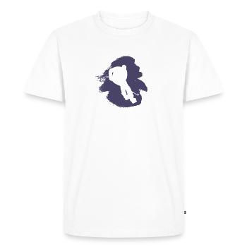 Rondelle de hockey sur glace Puck - T-shirt Premium bio Homme - blanc - Devant - Nico (187cm)