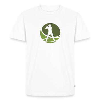 Joueur de baseball Joueur de baseball - T-shirt Premium bio Homme - blanc - Devant - Nico (187cm)