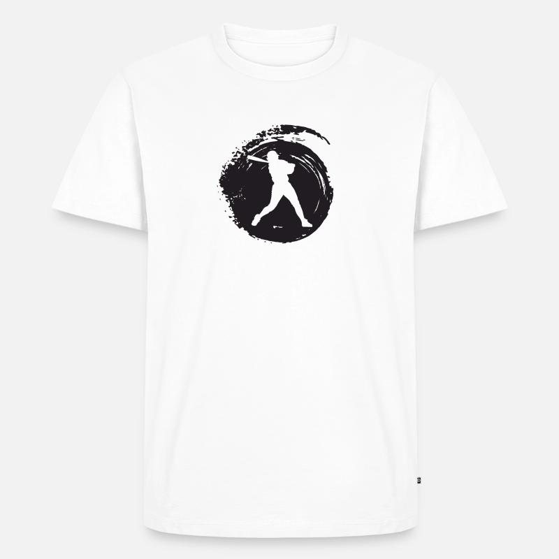 Baseball Pitcher Softballschläger - Männer Premium Bio T-Shirt - Weiß
