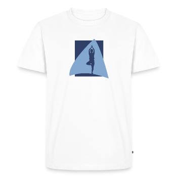 Méditation Yin - T-shirt Premium bio Homme - blanc - Devant - Nico (187cm)