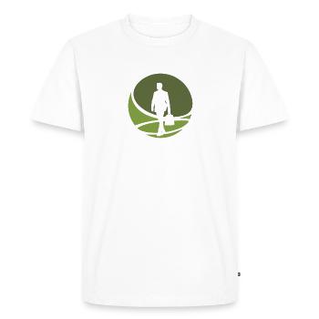 Banque boursière Banques - T-shirt Premium bio Homme - blanc - Devant - Nico (187cm)
