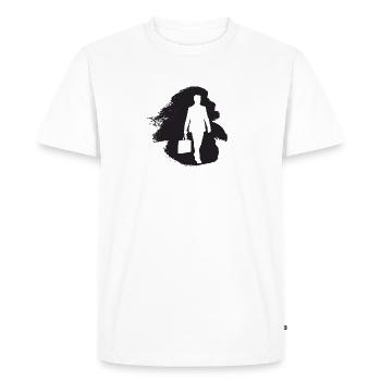 Banques Banque boursière - T-shirt Premium bio Homme - blanc - Devant - Nico (187cm)