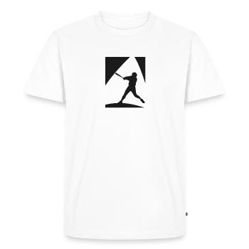 Joueur de softball Joueur de softball Softball - T-shirt Premium bio Homme - blanc - Devant - Nico (187cm)