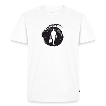 Banques Banques d’affaires - T-shirt Premium bio Homme - blanc - Devant - Nico (187cm)