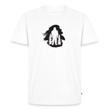 Grand pied Yeti Lochness Yeti - T-shirt Premium bio Homme - blanc - Devant - Nico (187cm)