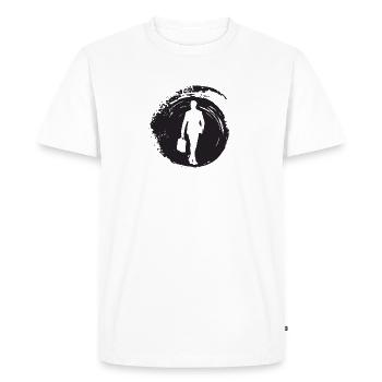 Banques, Bourse, Homme d’affaires - T-shirt Premium bio Homme - blanc - Devant - Nico (187cm)