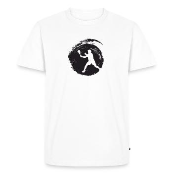 Joueurs de squash Joueurs de squash Squash - T-shirt Premium bio Homme - blanc - Devant - Nico (187cm)