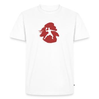 Balle de tennis de table Joueur de tennis de table Tennis - T-shirt Premium bio Homme - blanc - Devant - Nico (187cm)