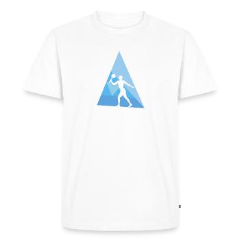 Tennis de plage Tennis de plage Tennis de plage - T-shirt Premium bio Homme - blanc - Devant - Nico (187cm)