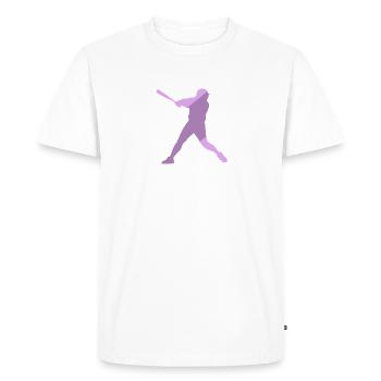 Joueur de softball Joueur de softball - T-shirt Premium bio Homme - blanc - Devant - Nico (187cm)
