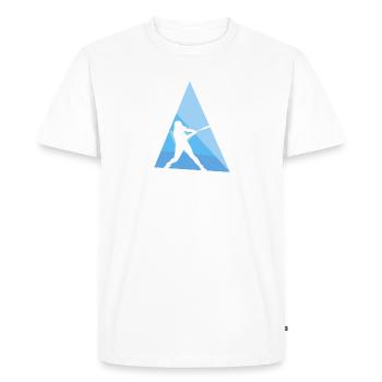 Joueur de softball Joueur de softball - T-shirt Premium bio Homme - blanc - Devant - Nico (187cm)