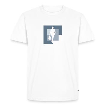 Banquier Banquier d’affaires - T-shirt Premium bio Homme - blanc - Devant - Nico (187cm)