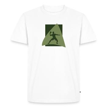 Tennis de table Raquette de tennis de table - T-shirt Premium bio Homme - blanc - Devant - Nico (187cm)