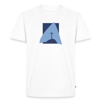 Verset biblique chrétien - T-shirt Premium bio Homme - blanc - Devant - Nico (187cm)